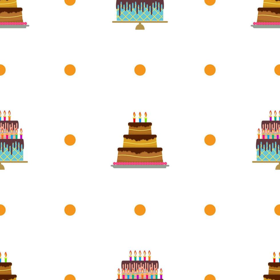Seamless Pattern with colorful sweet cakes vector
