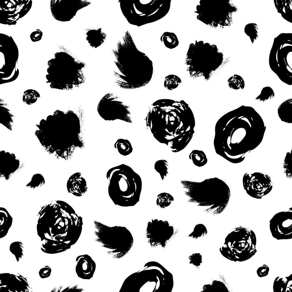 Seamless pattern with black brushstrokes vector