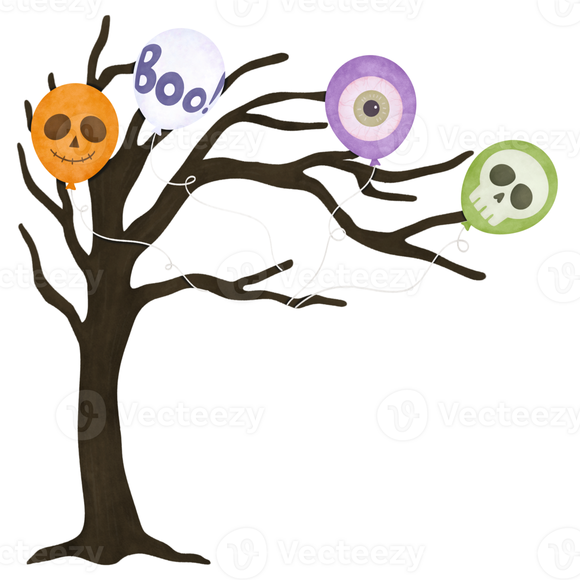 Halloween tree cartoon 28535682 PNG