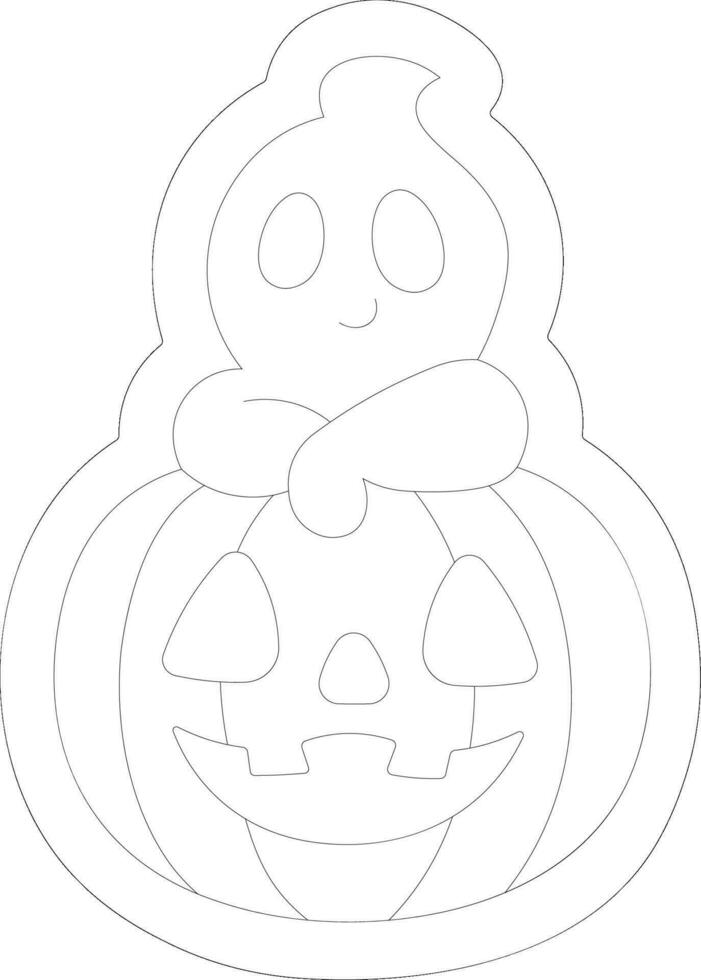 Pumpkin coloring page vector