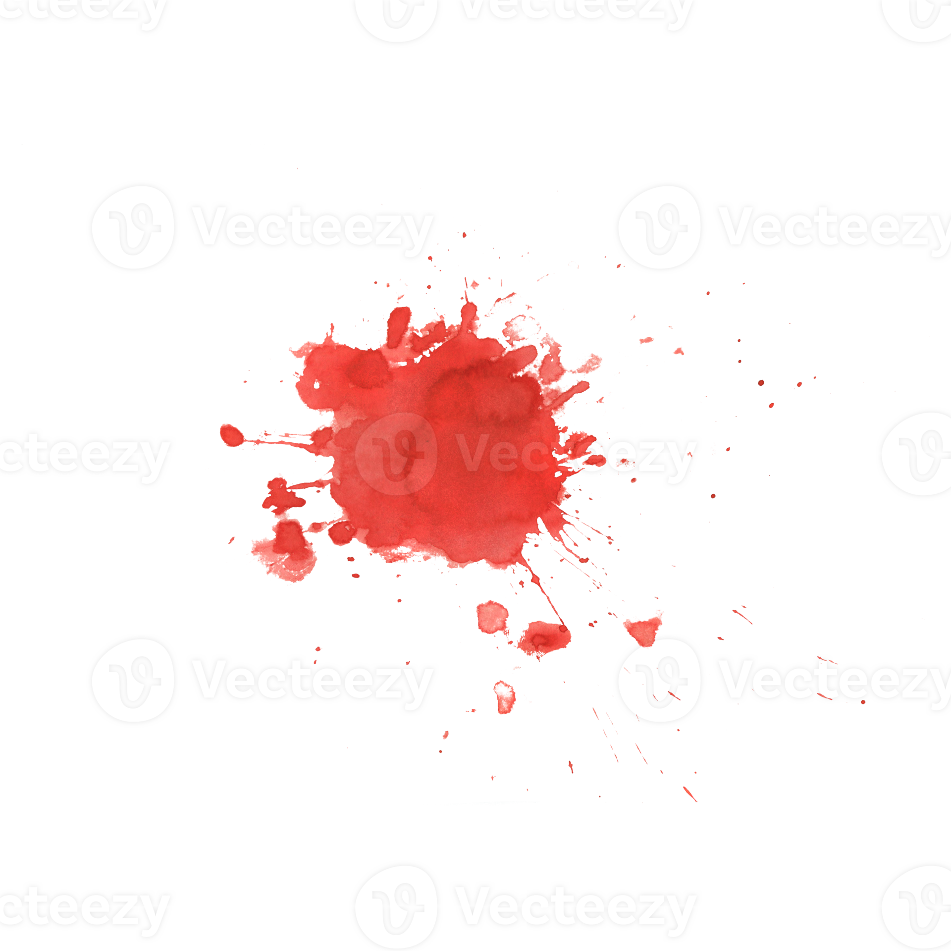 Bright red, scarlet blood stain with splashes for the design and decor