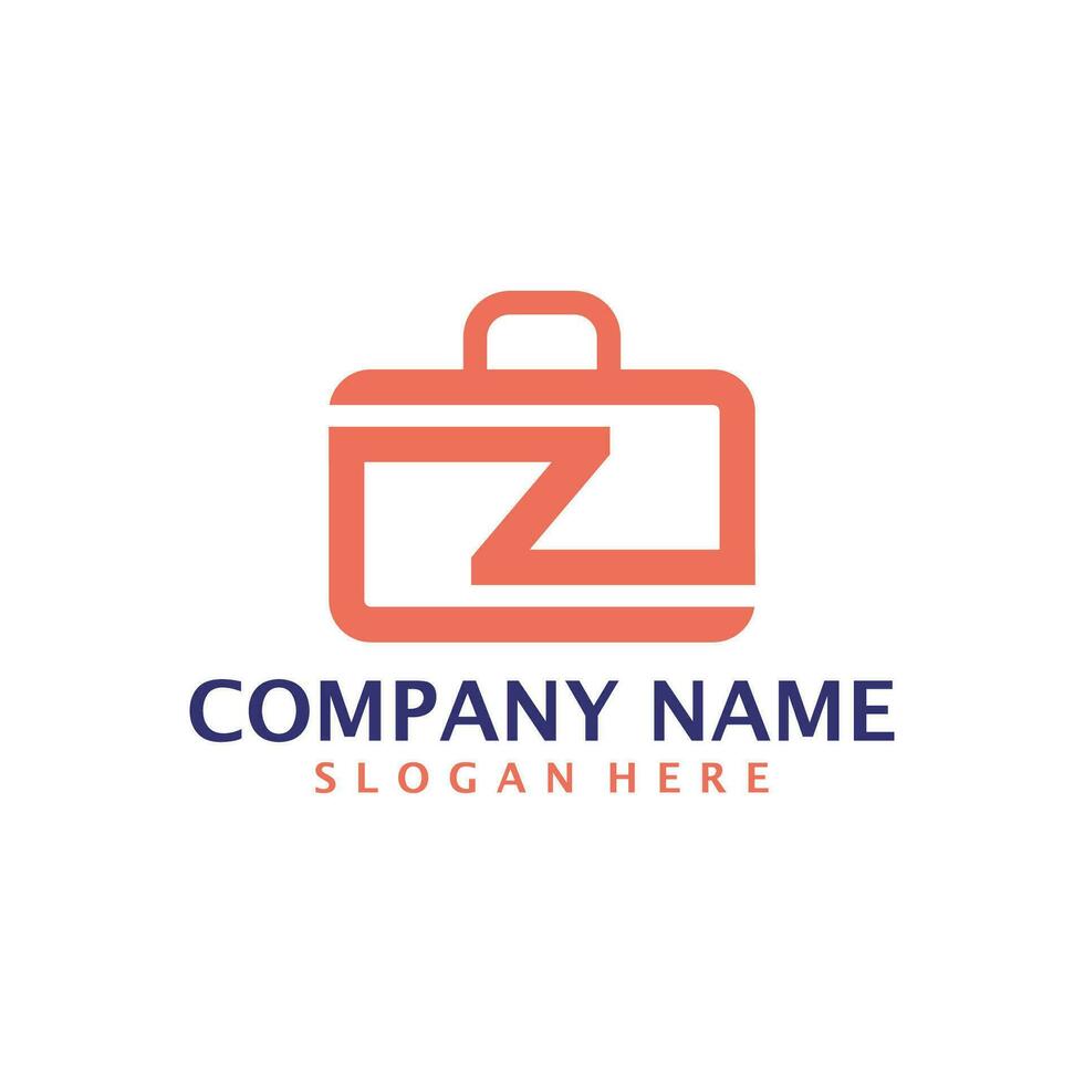 Letter Z with Suitcase logo design vector. Initial Z with Suitcase logo design template concept vector