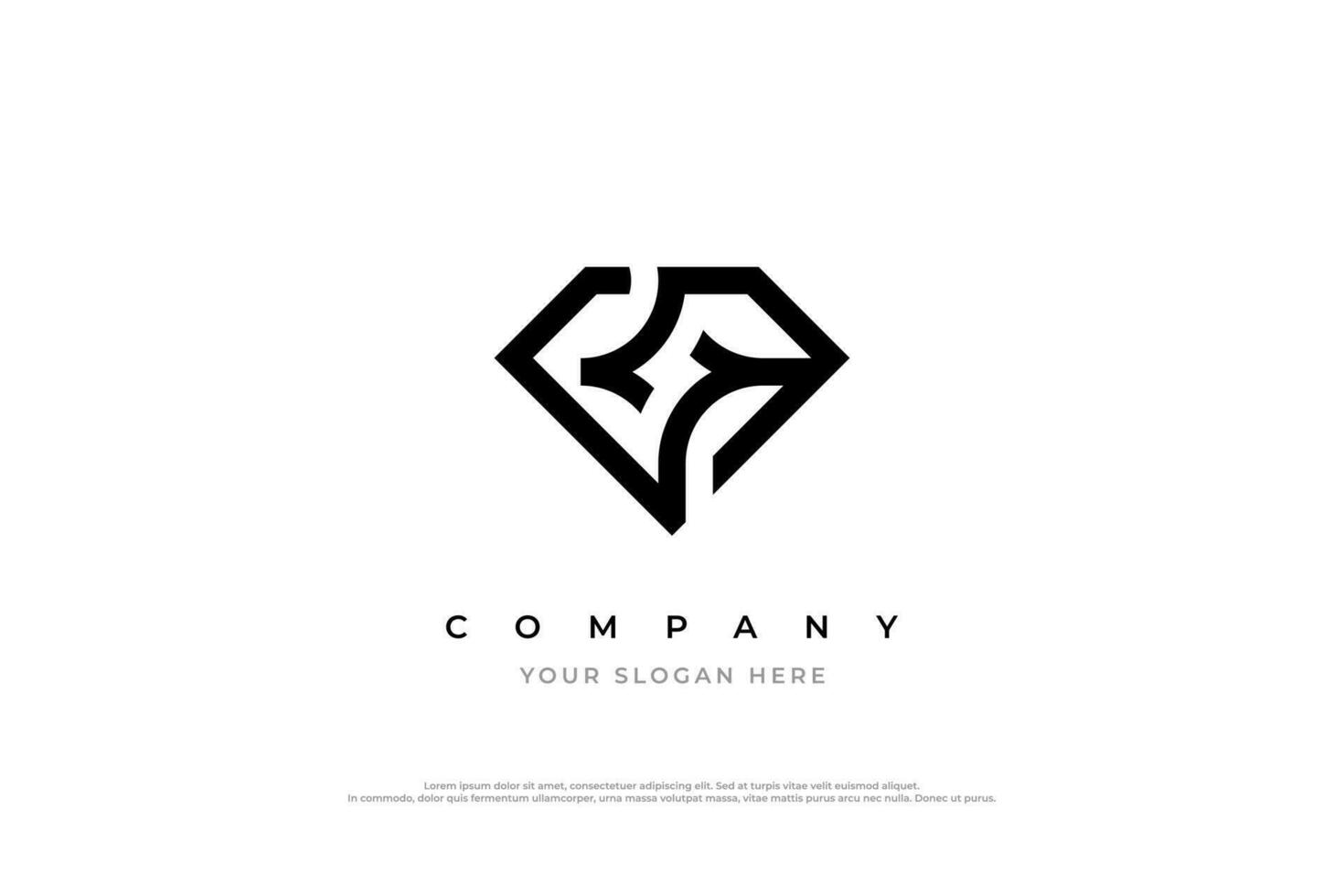 Shiny and Simple Diamond Logo Design vector