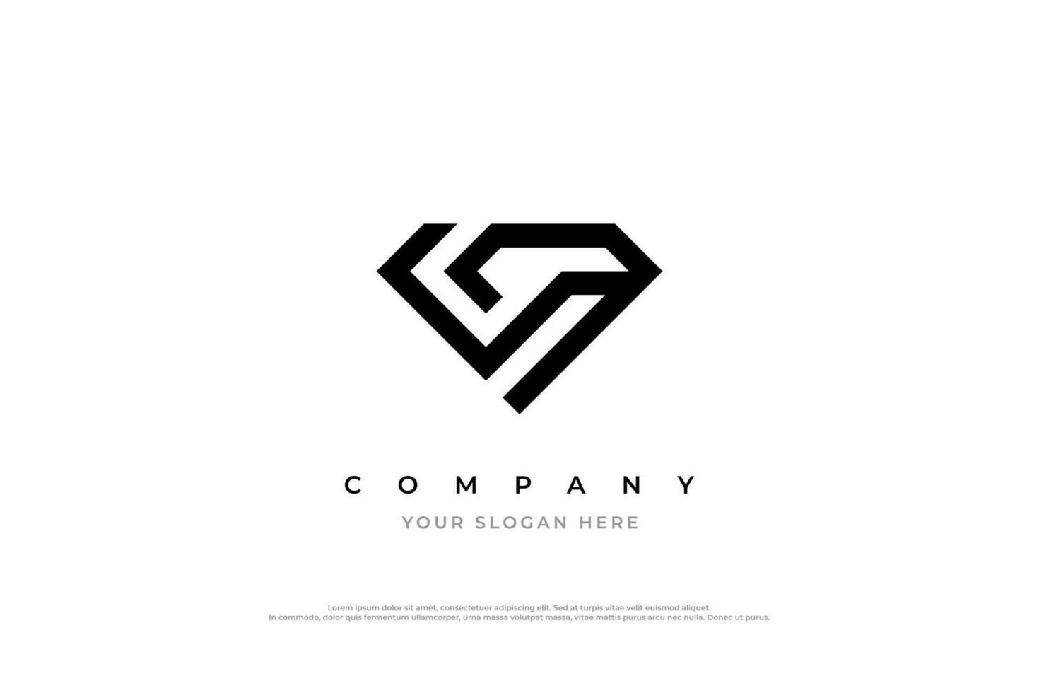Abstract and Simple Diamond Logo Design vector