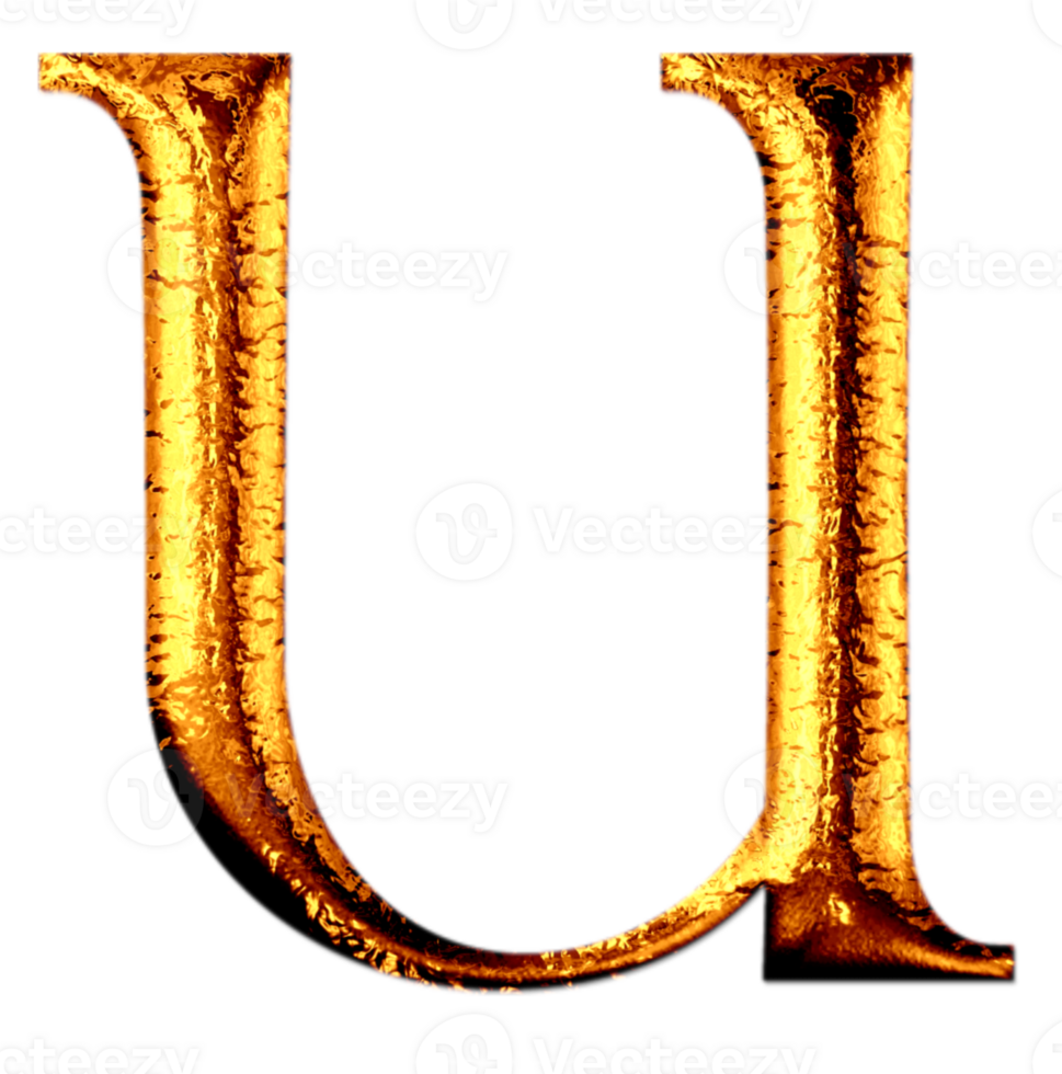 Golden letter u png