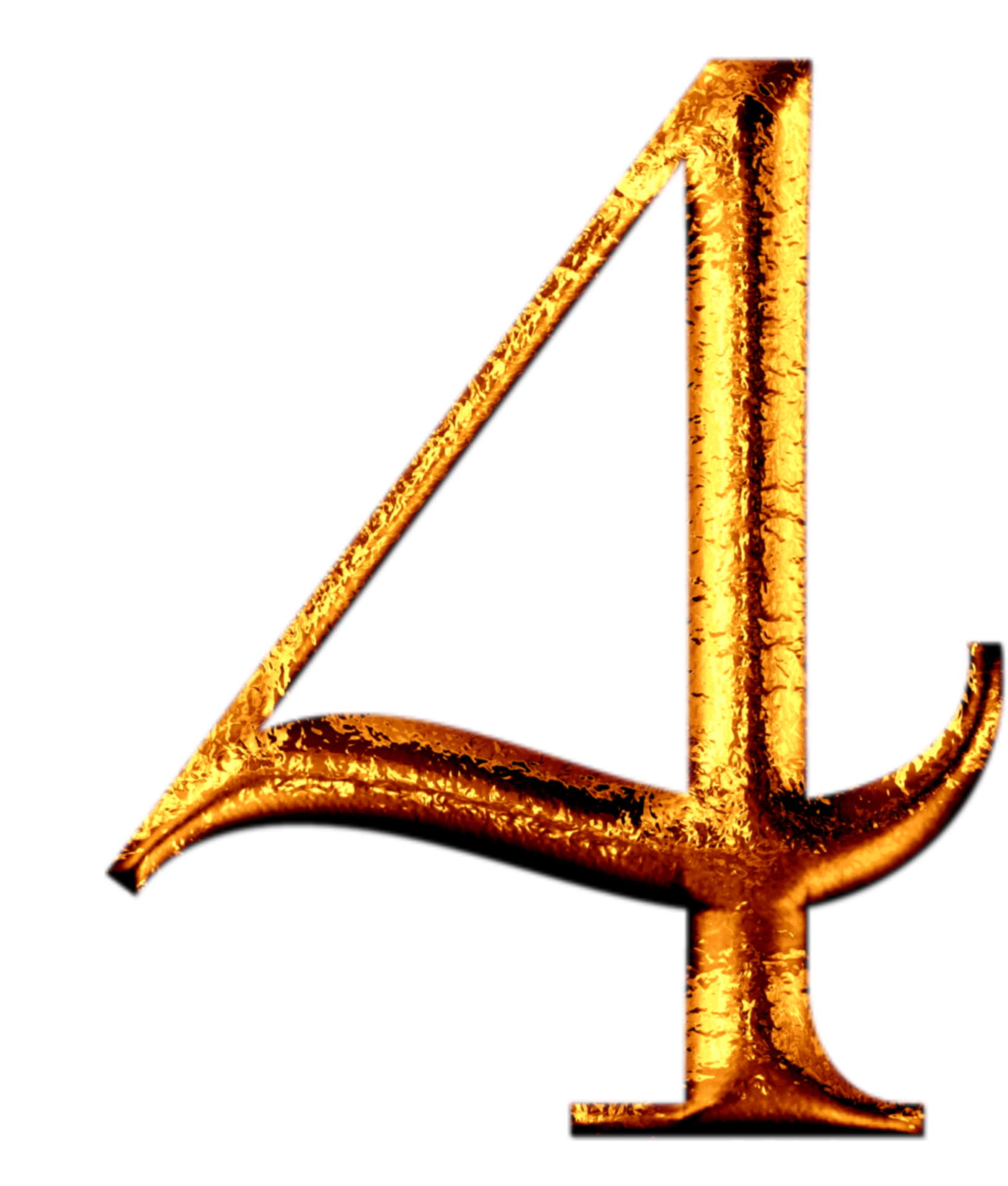 Golden number 4 28536192 PNG