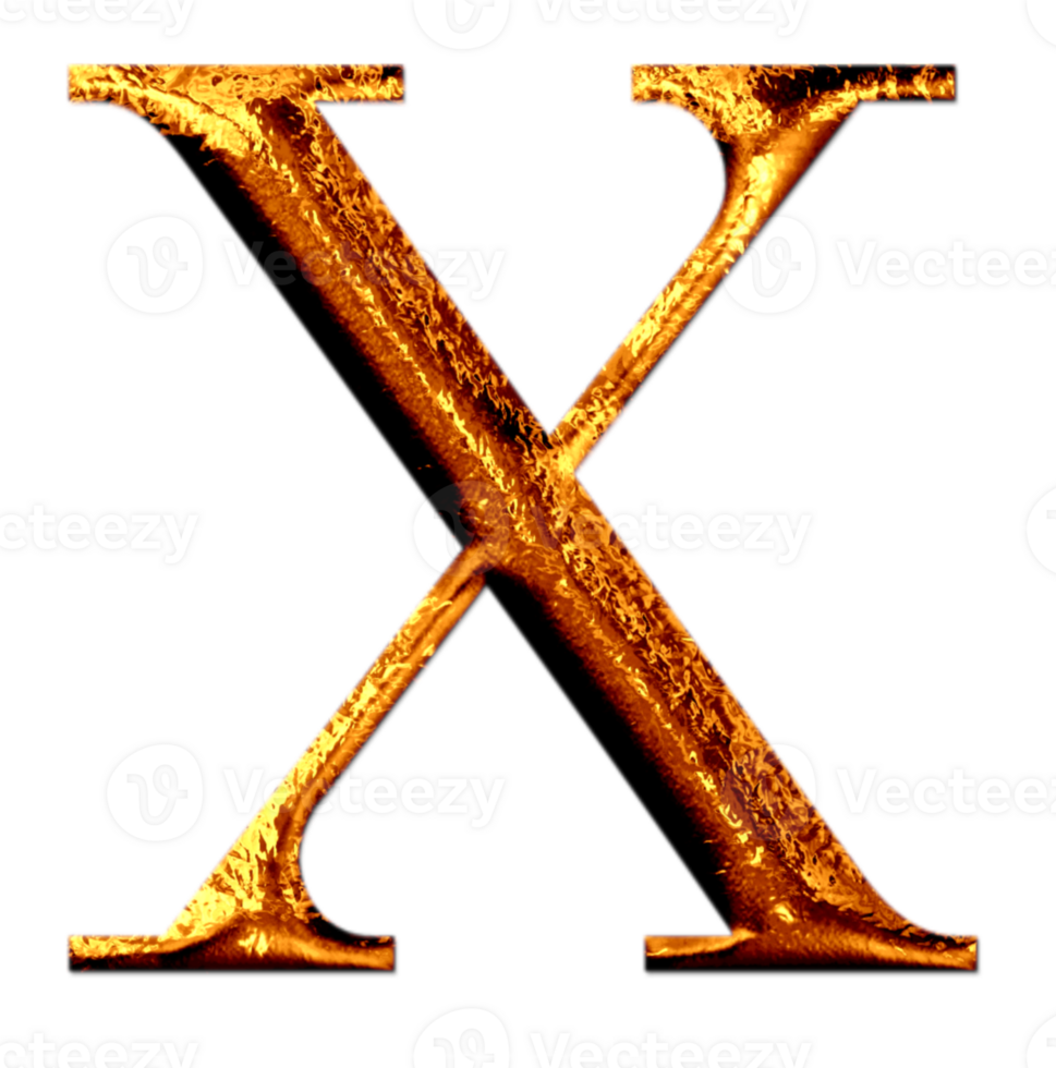 Golden letter x png