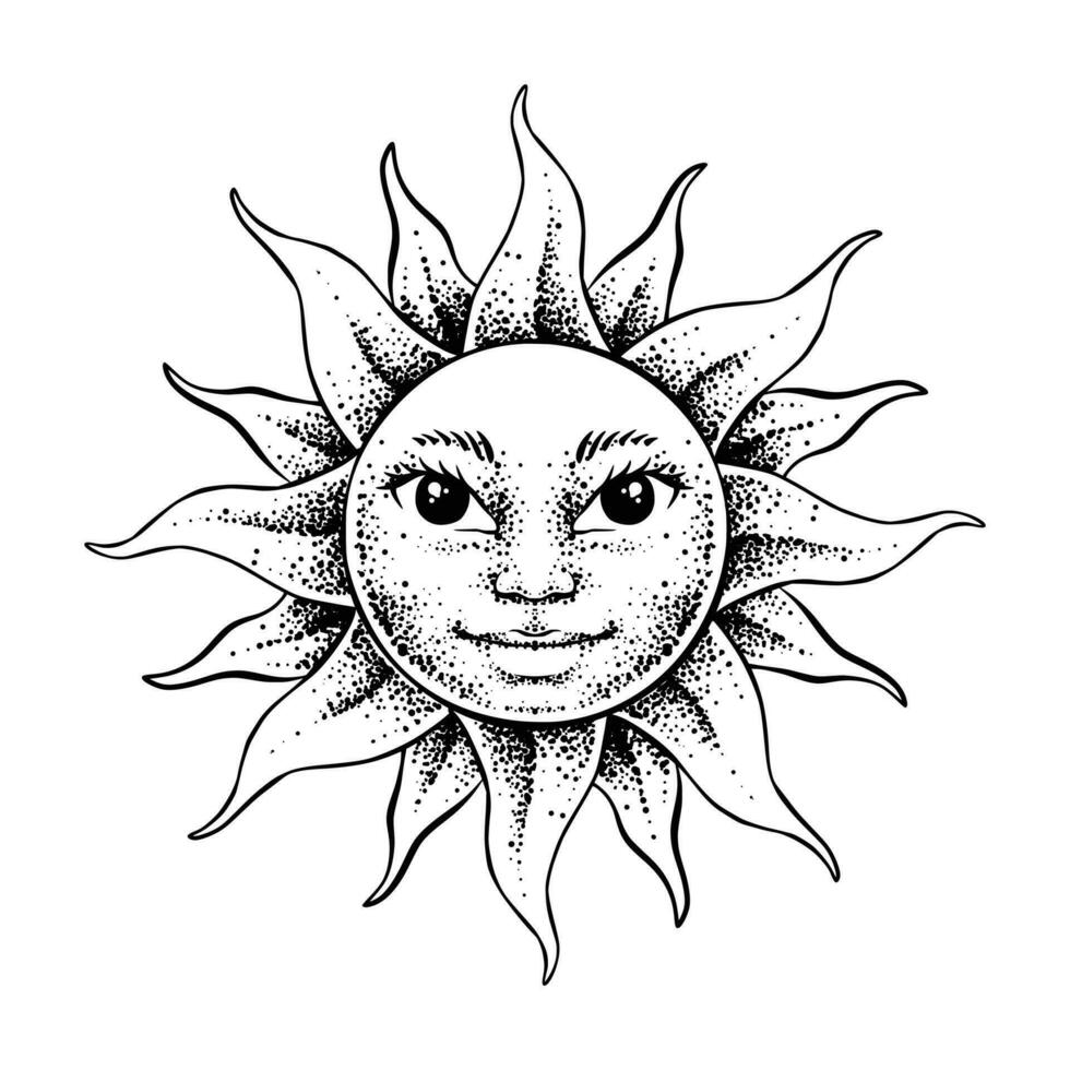Sun face Icon  Illustration vector