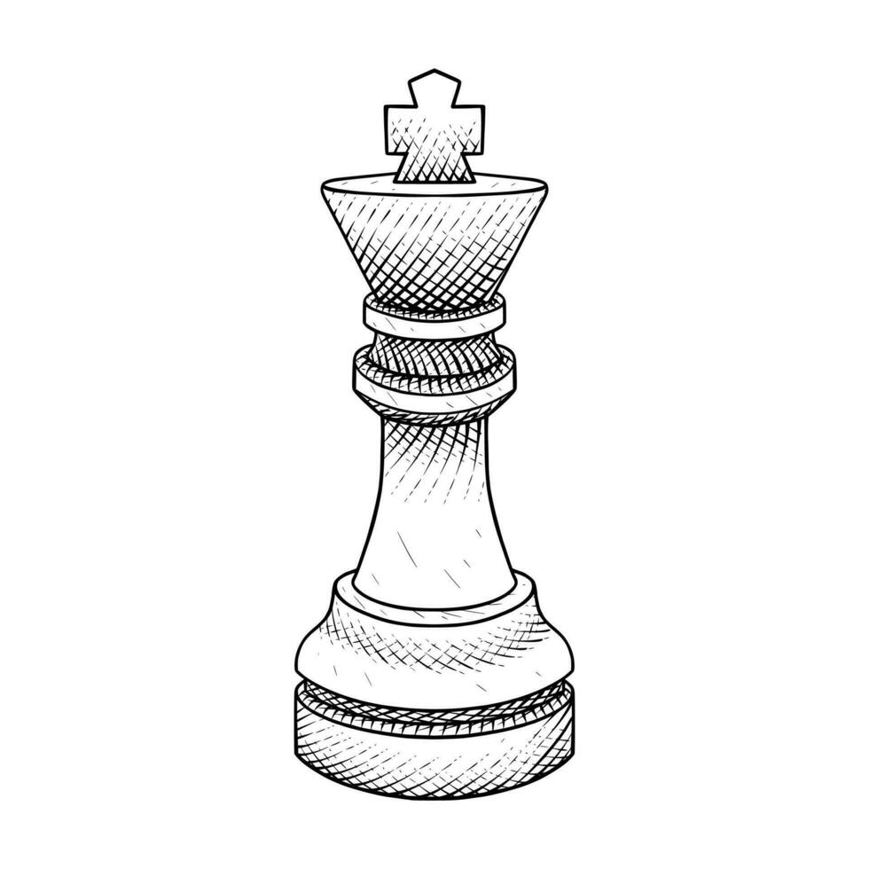 Single one line drawing chess pieces aligned, luxury hand drawn or  engraving. King, Queen, Bishop, Knight, Rook, Pawn. Leader success concept.  Continuous line draw design graphic vector illustration 8719209 Vector Art  at