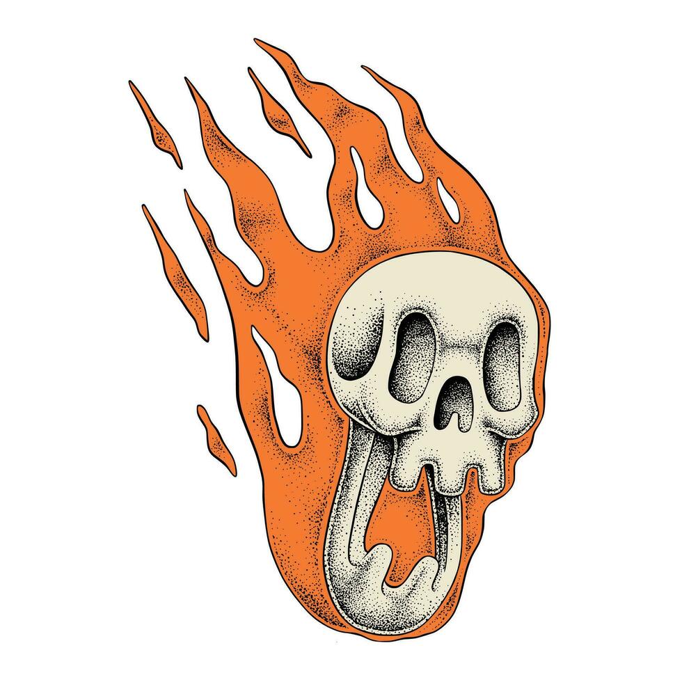 Burning Skull  Illustration vector