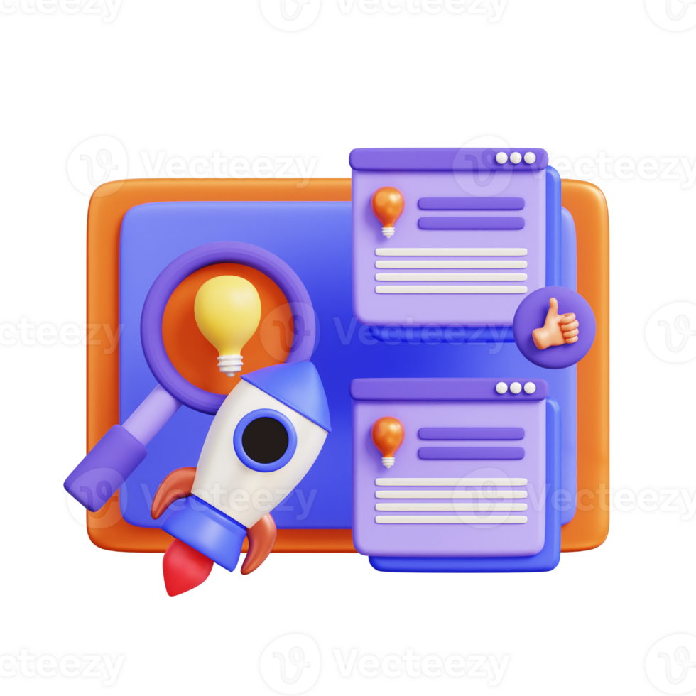 Startup Business Interface 3D Icon png