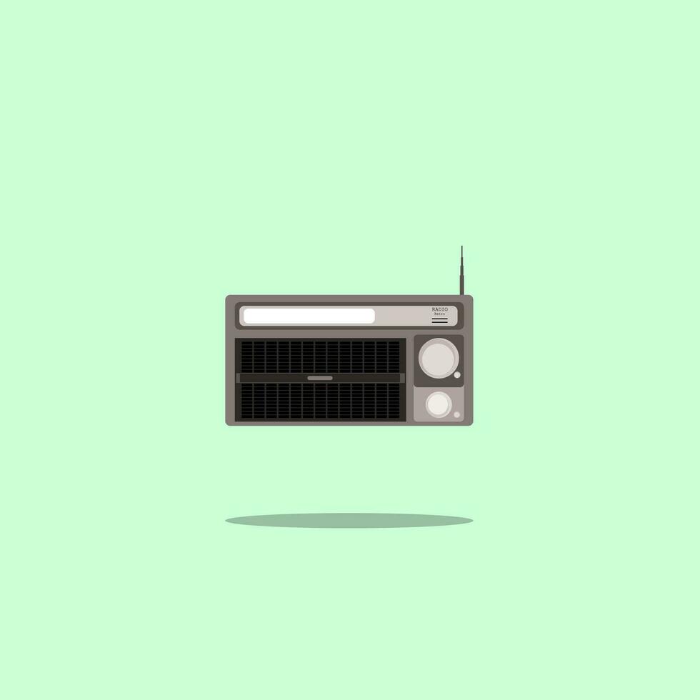 Illustration of a retro audio cassette player in flat design style. vector