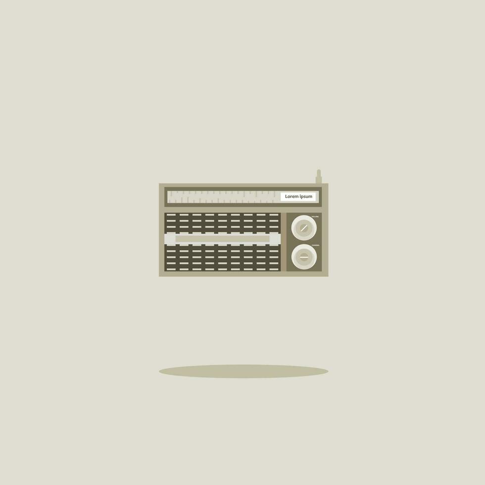 Illustration of a retro audio cassette player in flat design style. vector