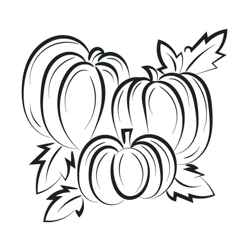 Printable Pumpkin Coloring Pages For Kids vector