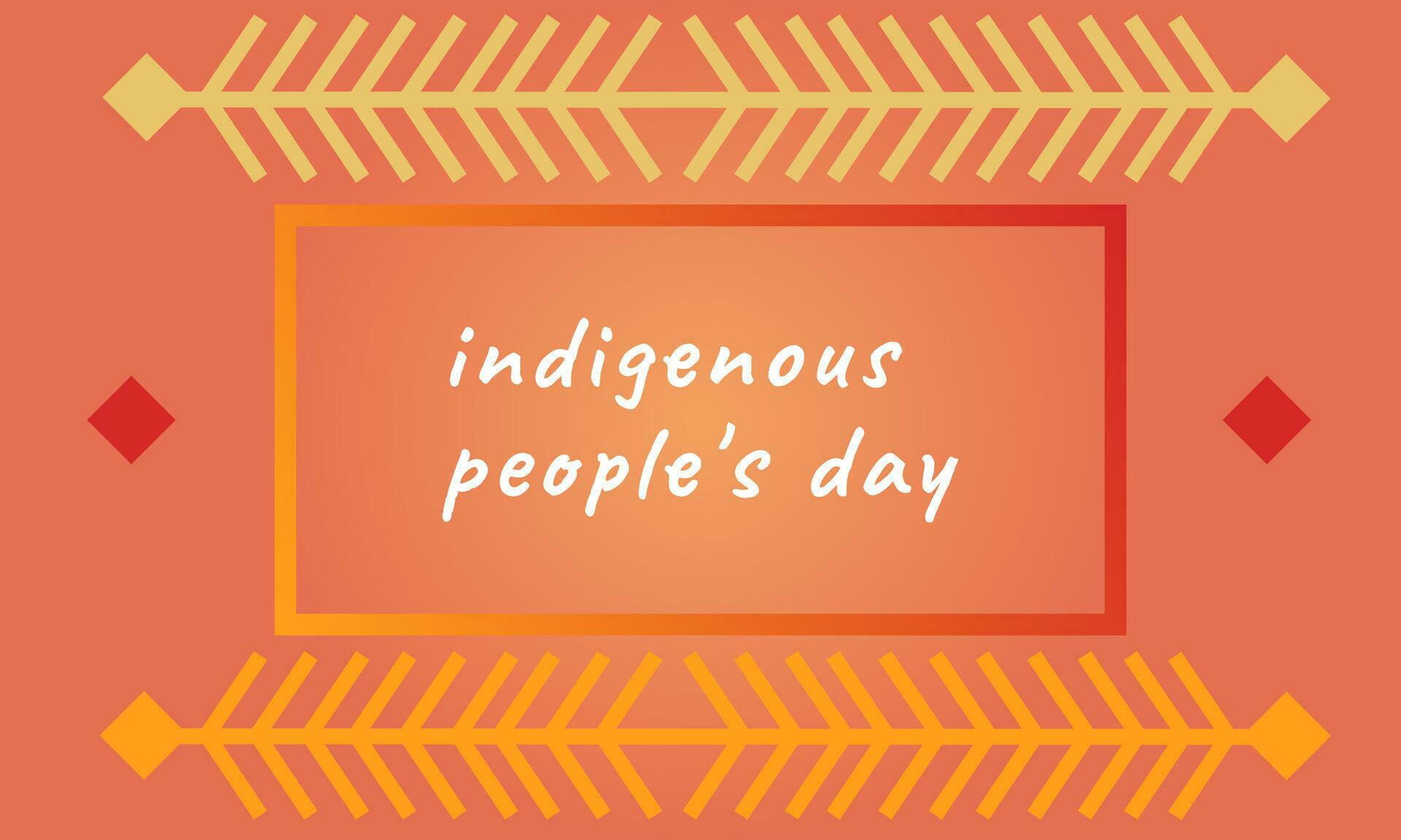 Indigenous people day background celebration vector. Holiday concept