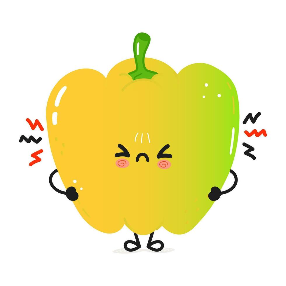Angry Colored Apple character. Vector hand drawn cartoon kawaii character illustration icon. Isolated on white background. Sad Colored Apple character concept