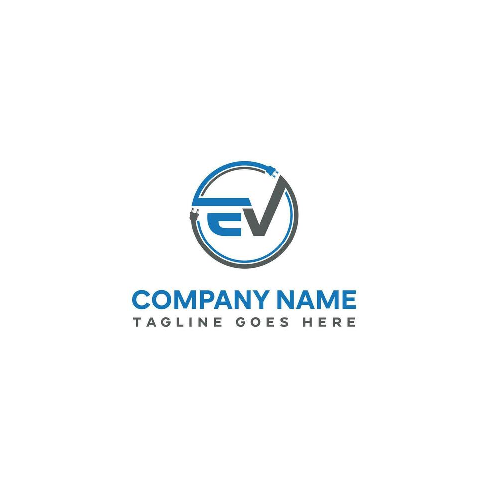ev letra eléctrico logo y forma nuevo logo diseño vector