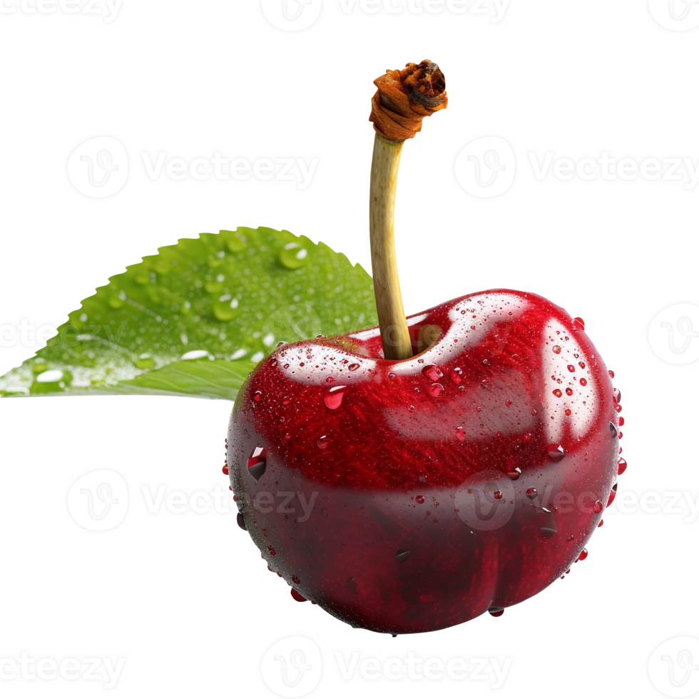Cherry png isolated red berry fruit png fresh Cherry fruit Red Cherry transparent background AI Generated