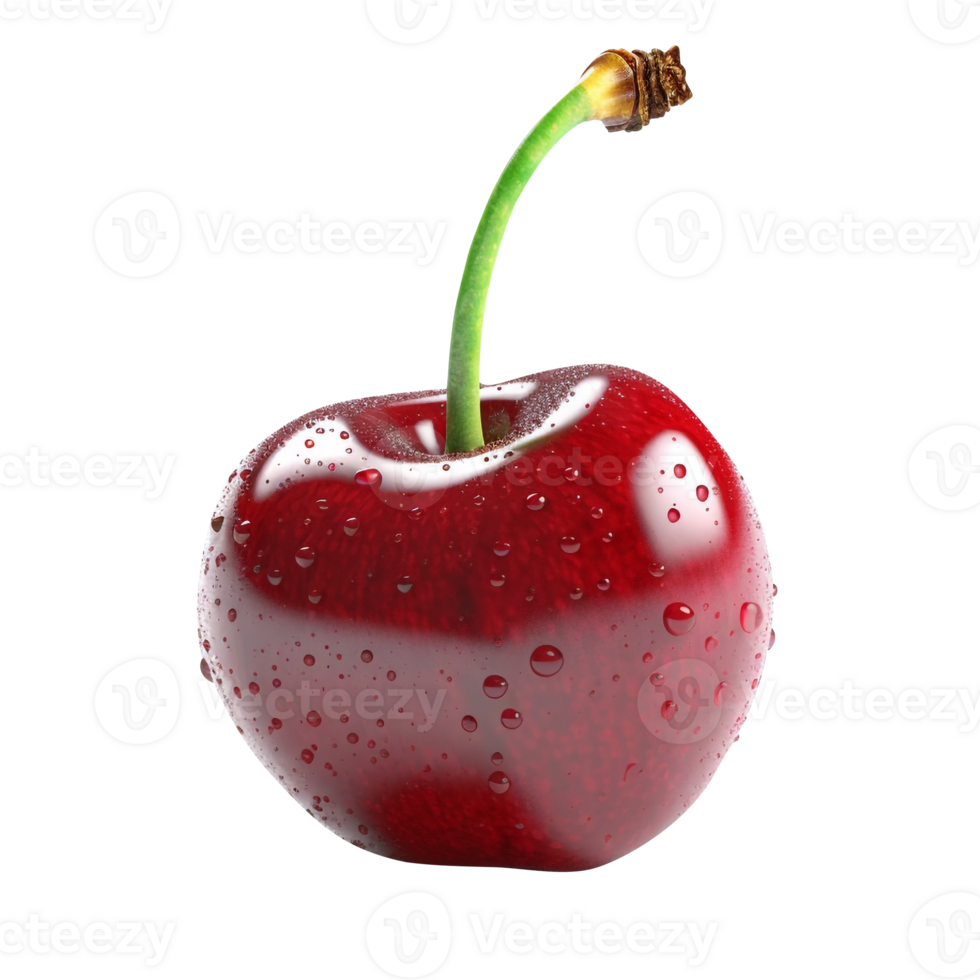 Cherry png isolated red berry fruit png fresh Cherry fruit Red Cherry transparent background AI Generated