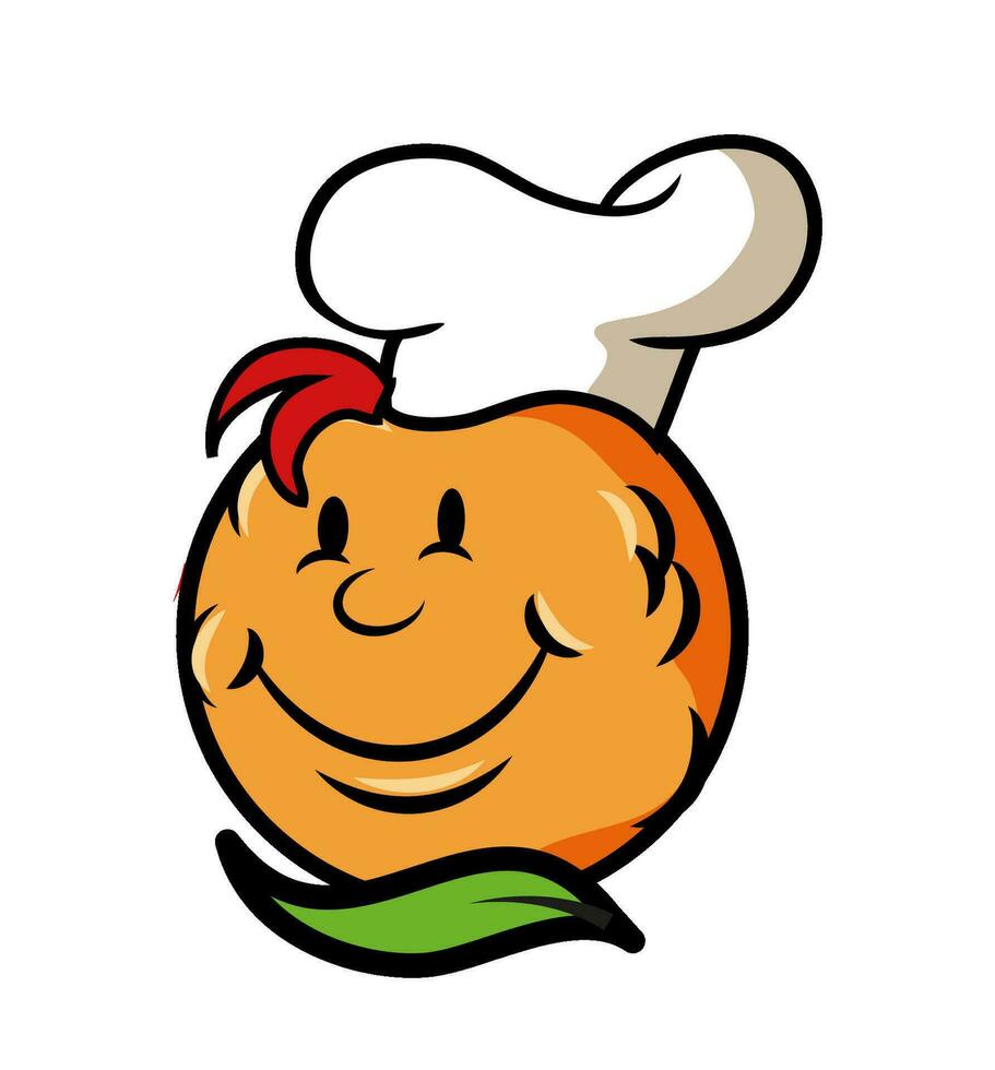 Meatball cartoon with chef hat. Mascot Character vector