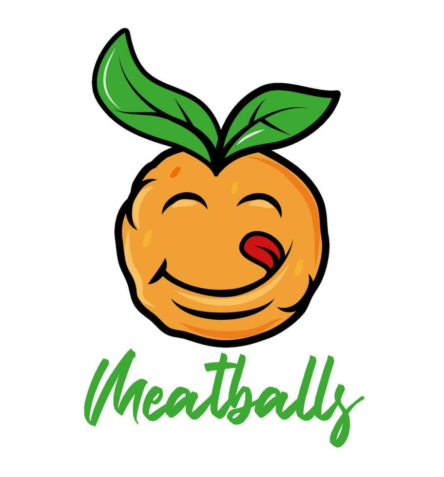 meetball  and basil cartoon. vector illustration