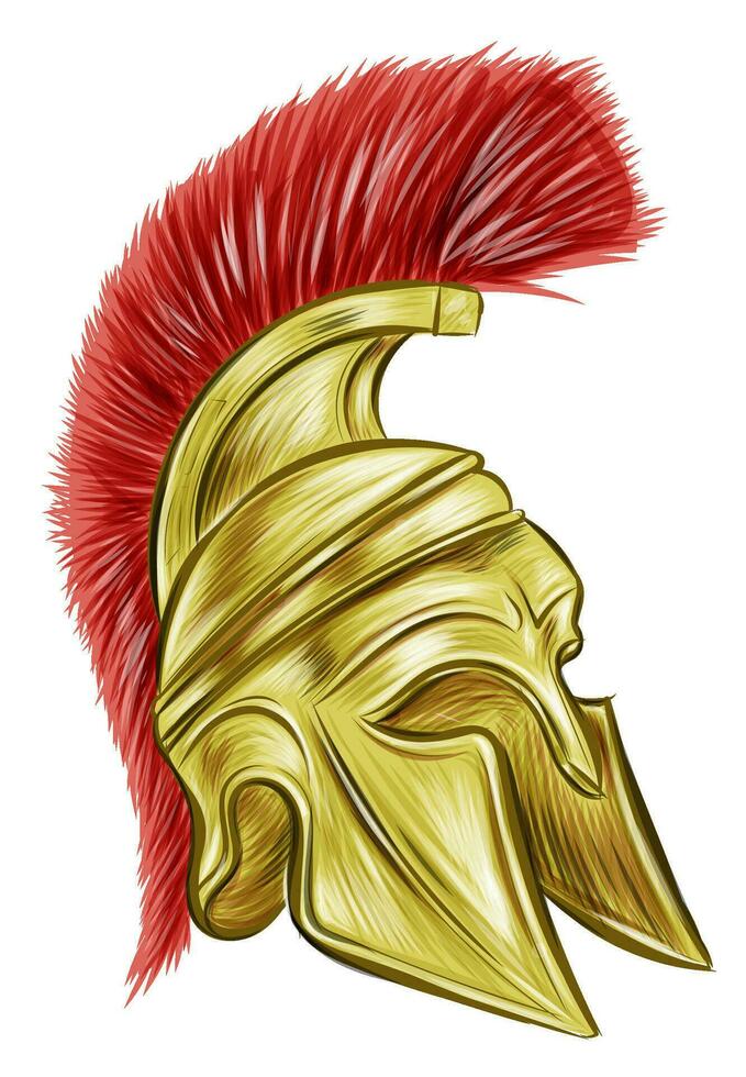 An illustration of a  gladiator helmet vector