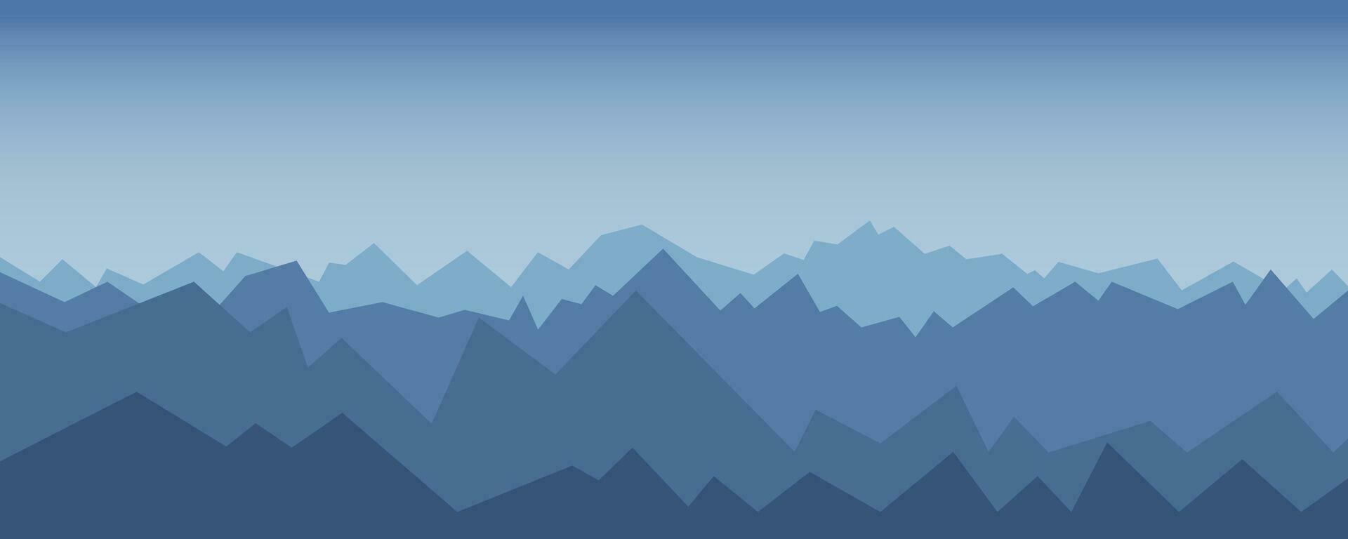 Dark Blue mountain landscape. Vector illustration background