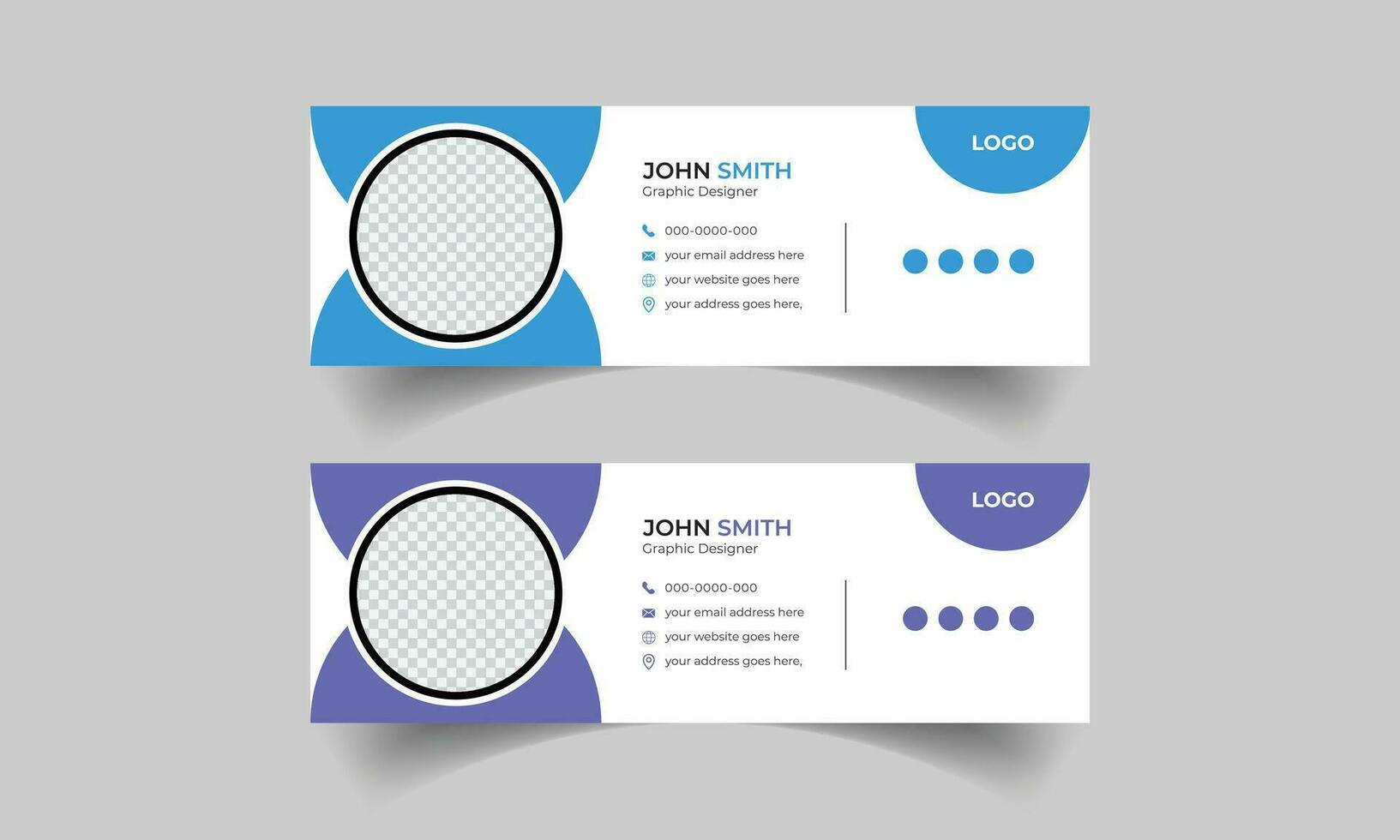 Modern and minimalist email signature vector