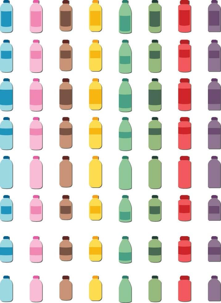 Modern Bottle Flat Icon Collection vector