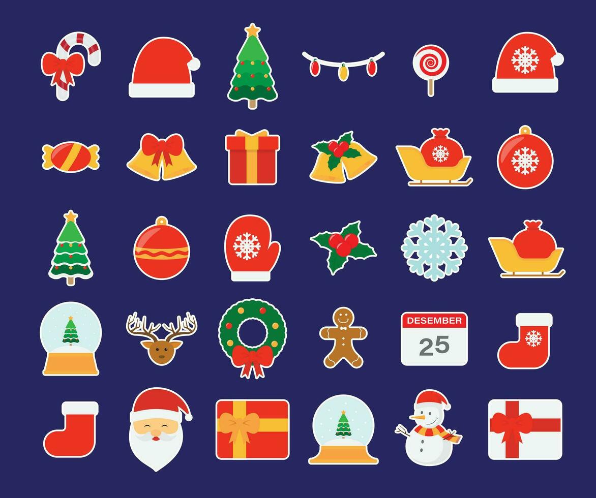 Christmas Line Filled Collection vector