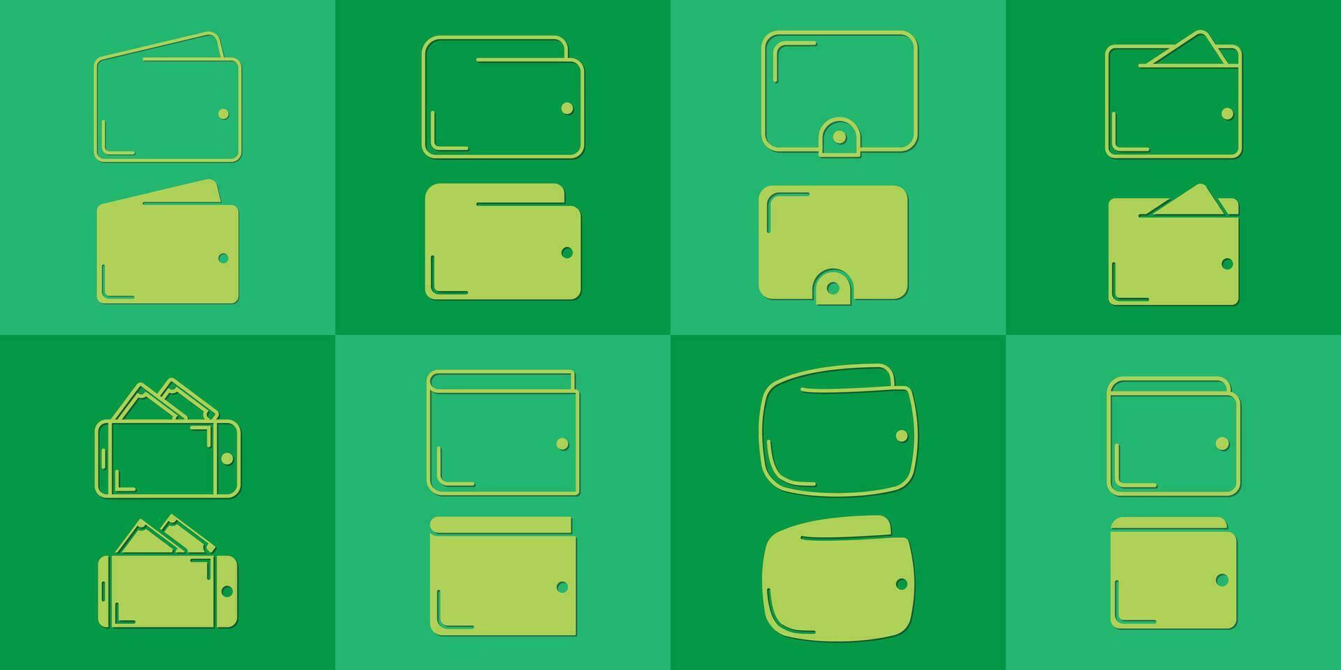 Wallet Icon Silhouette and Outline Style vector