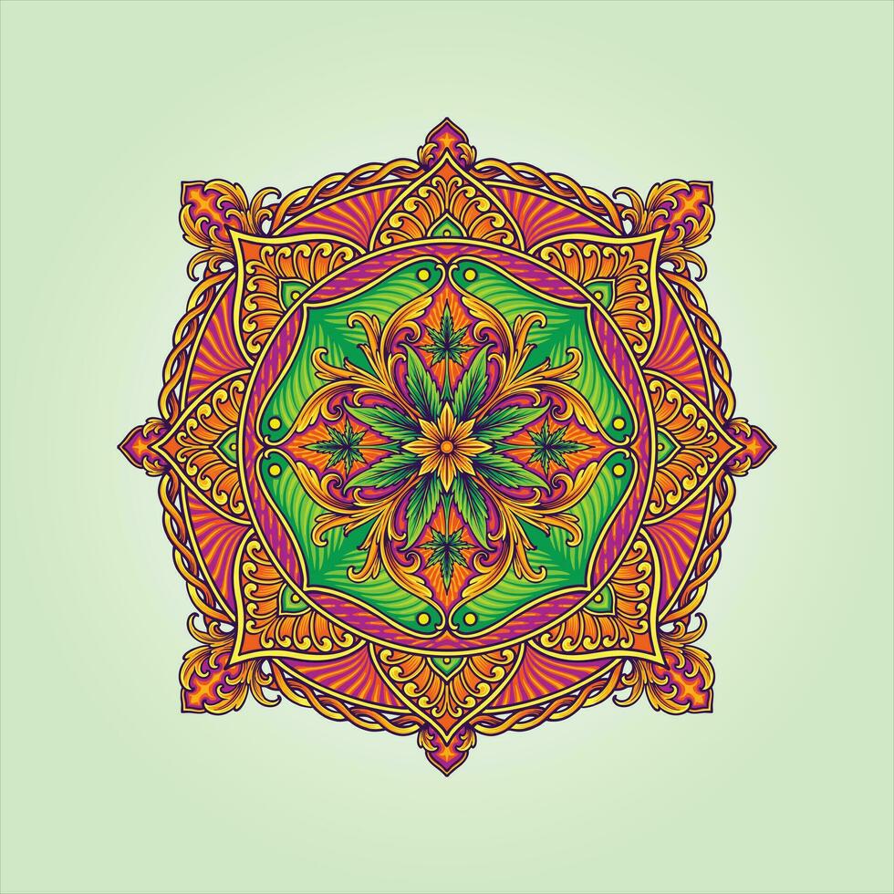 medio oriental canabis flor mandala patrones vector ilustraciones para tu trabajo logo, mercancías camiseta, pegatinas y etiqueta diseños, póster, saludo tarjetas publicidad negocio empresa o marcas