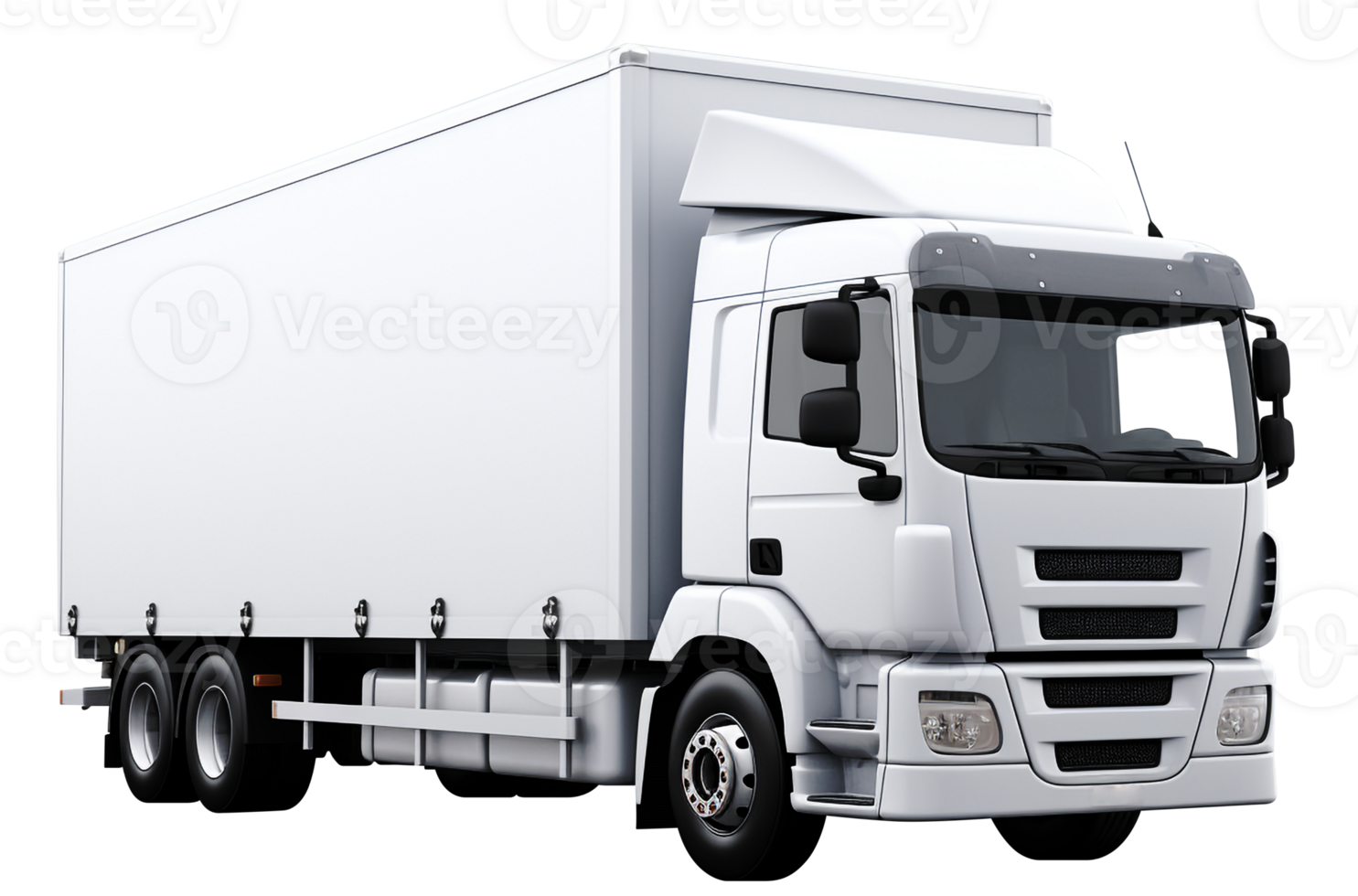 Covered van png cargo van truck transporting cargo transparent background AI Generated