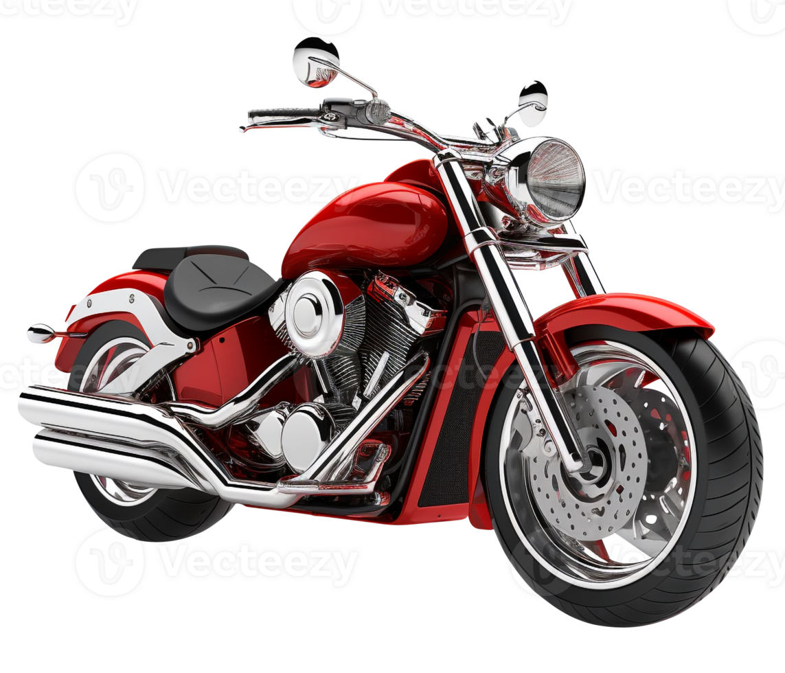 Cruiser motorbike png luxurious motorcycle cruiser motorbike transparent background AI Generated