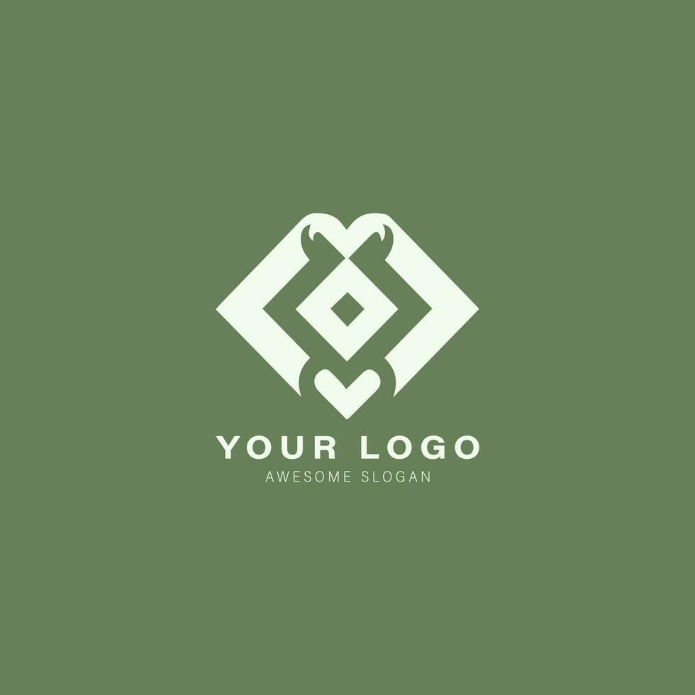 Geometric logo with a hexagonal shape in the center vector