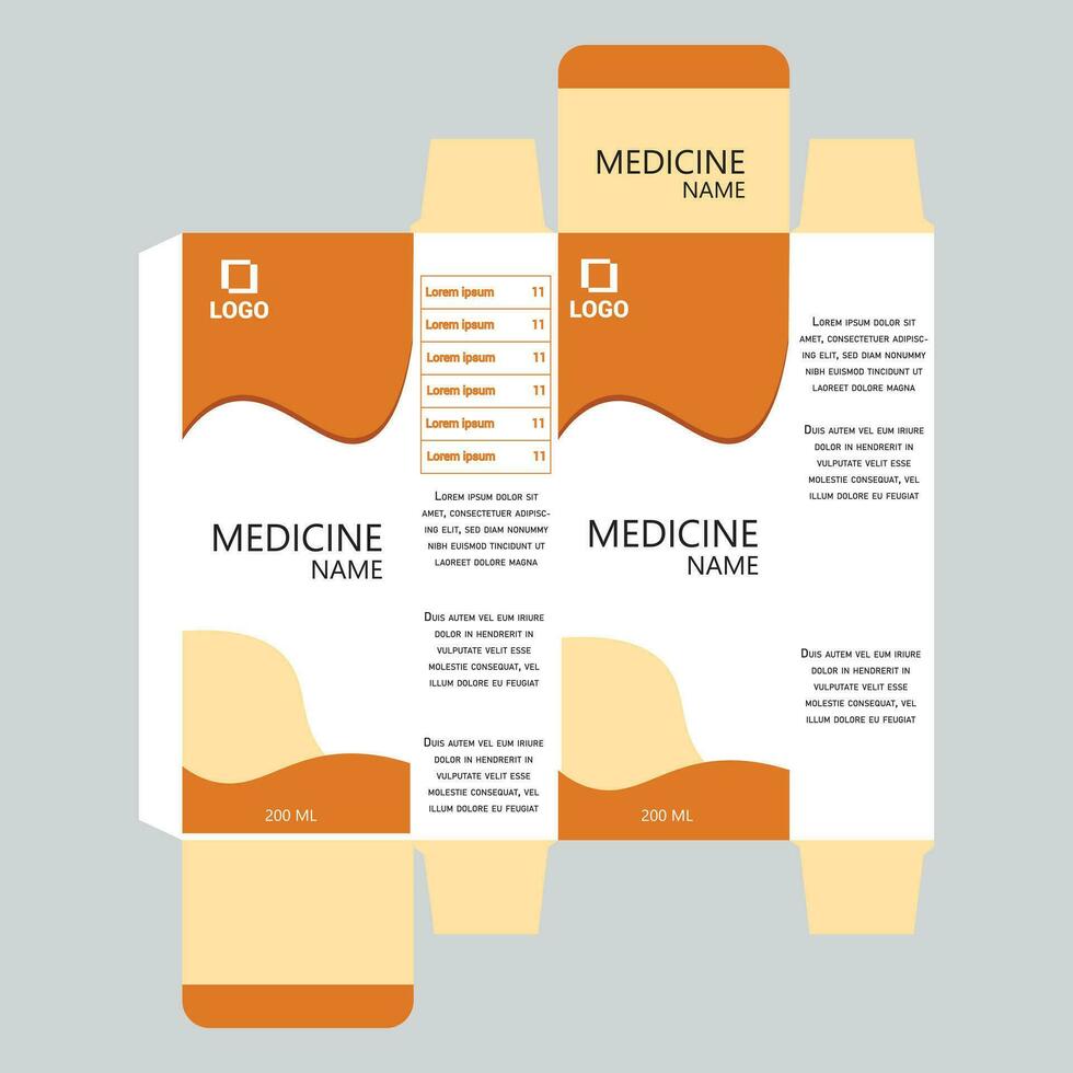cough syrup Flu packaging Box blue vector