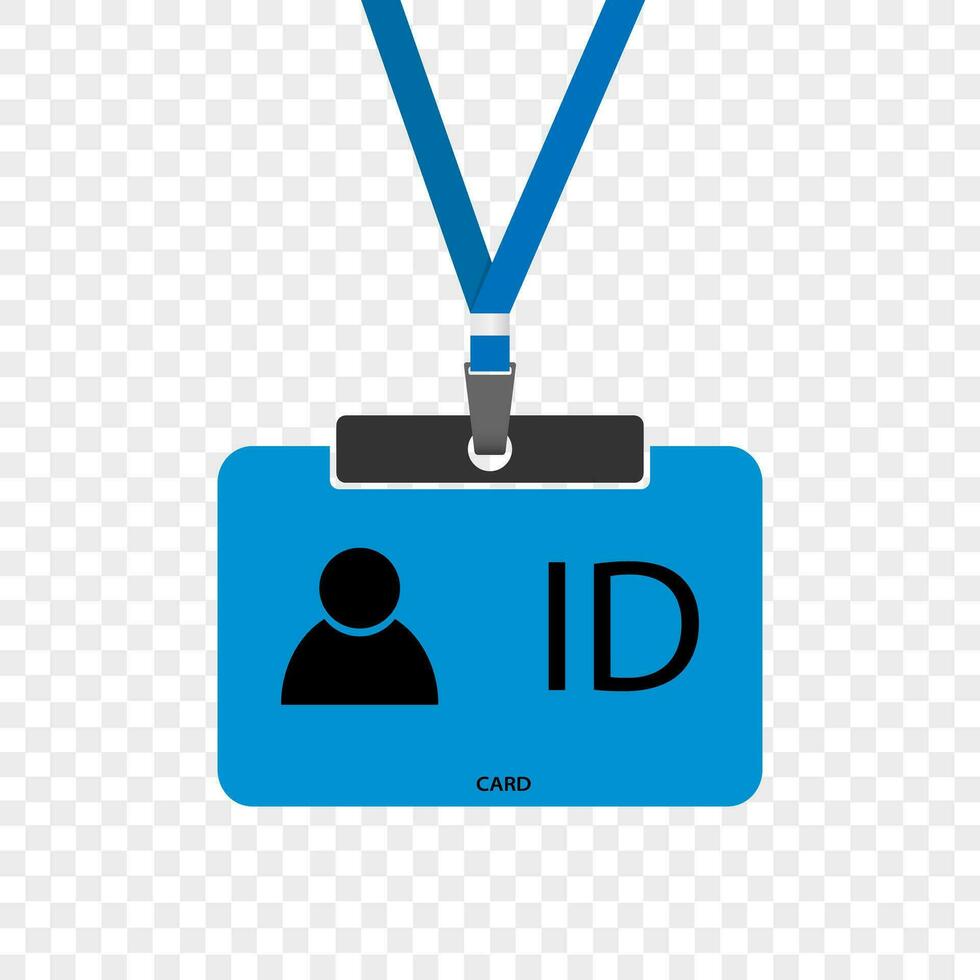 ID card vector in flat design. Drawing isolated on transparent background.