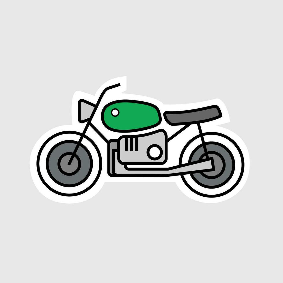 verde moto en vector estilo con contorno