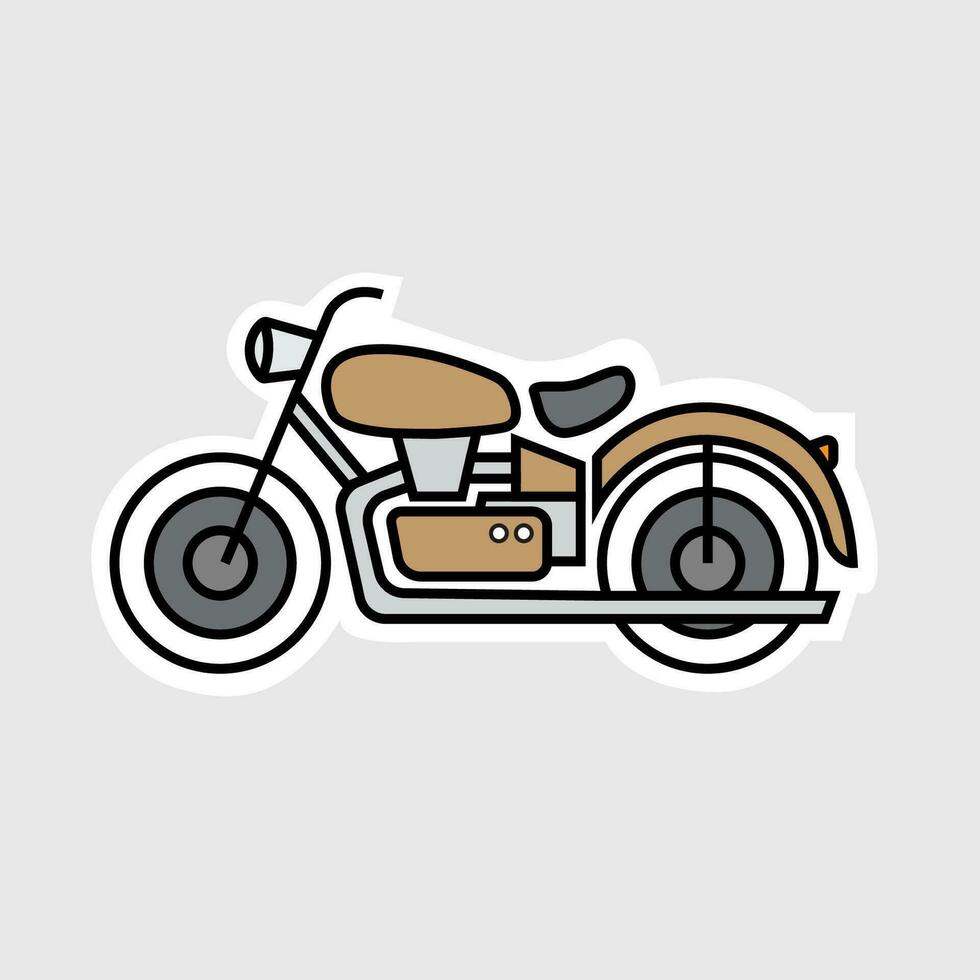 Brown motorbike in vector style with outline