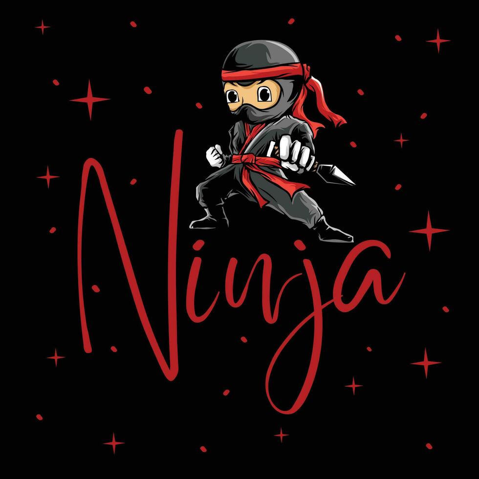 ninja noche diseño vector