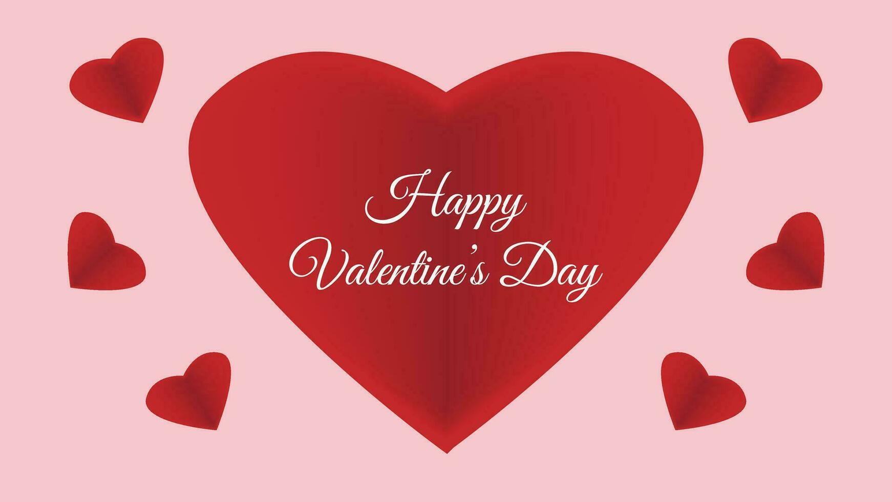 Happy Valentine's Day with Heart and Text vector