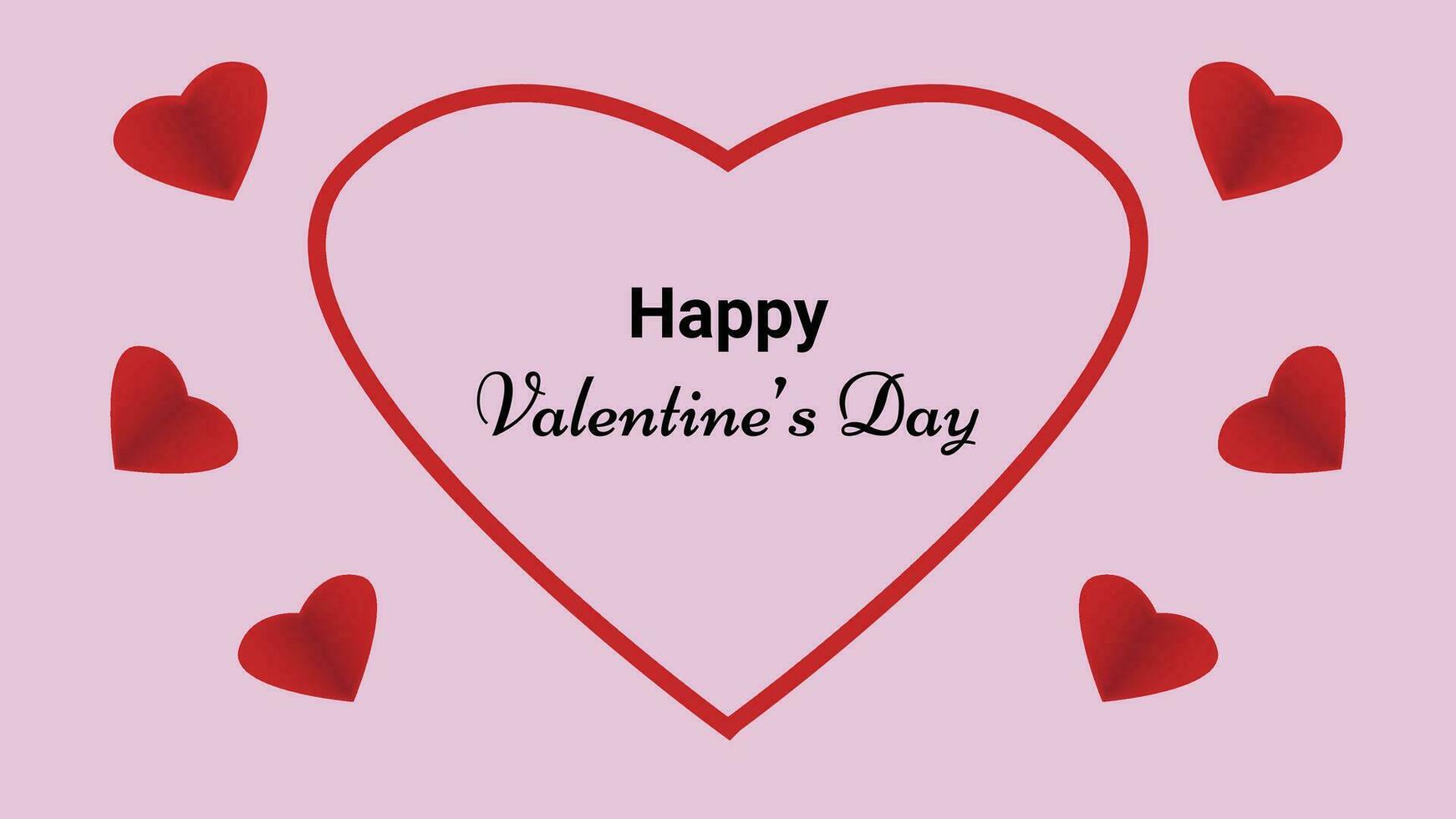 Happy Valentine's Day with Heart and Text vector
