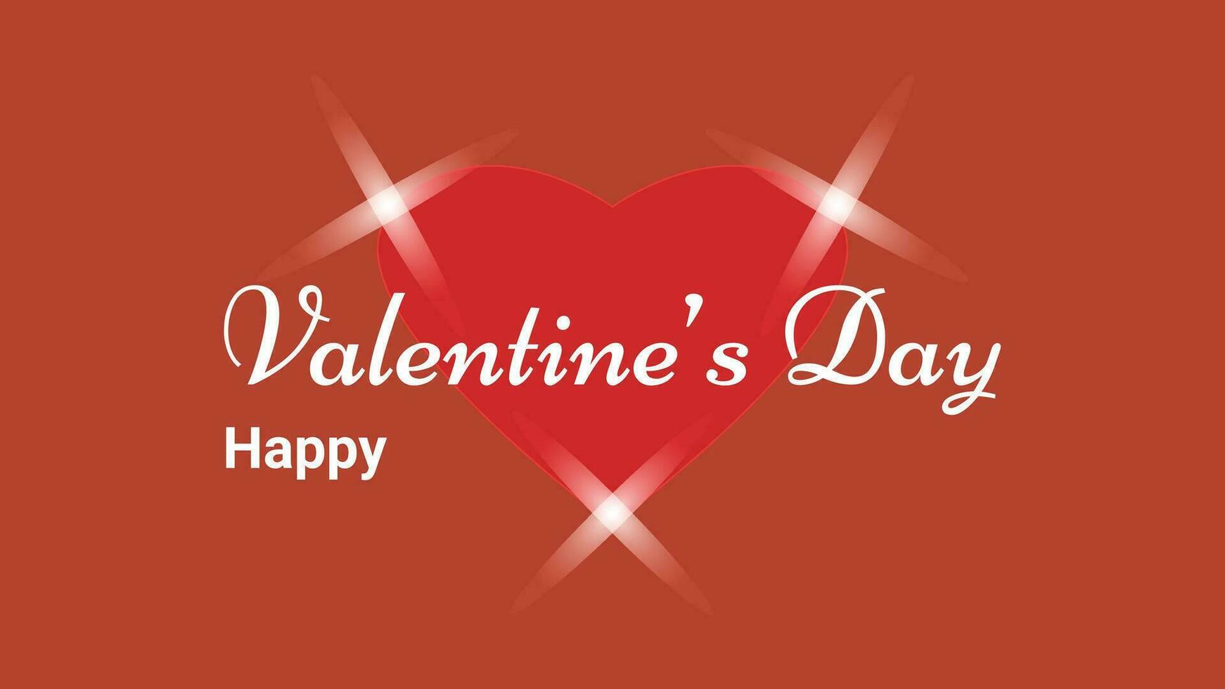 Happy Valentine's Day with Heart and Text vector