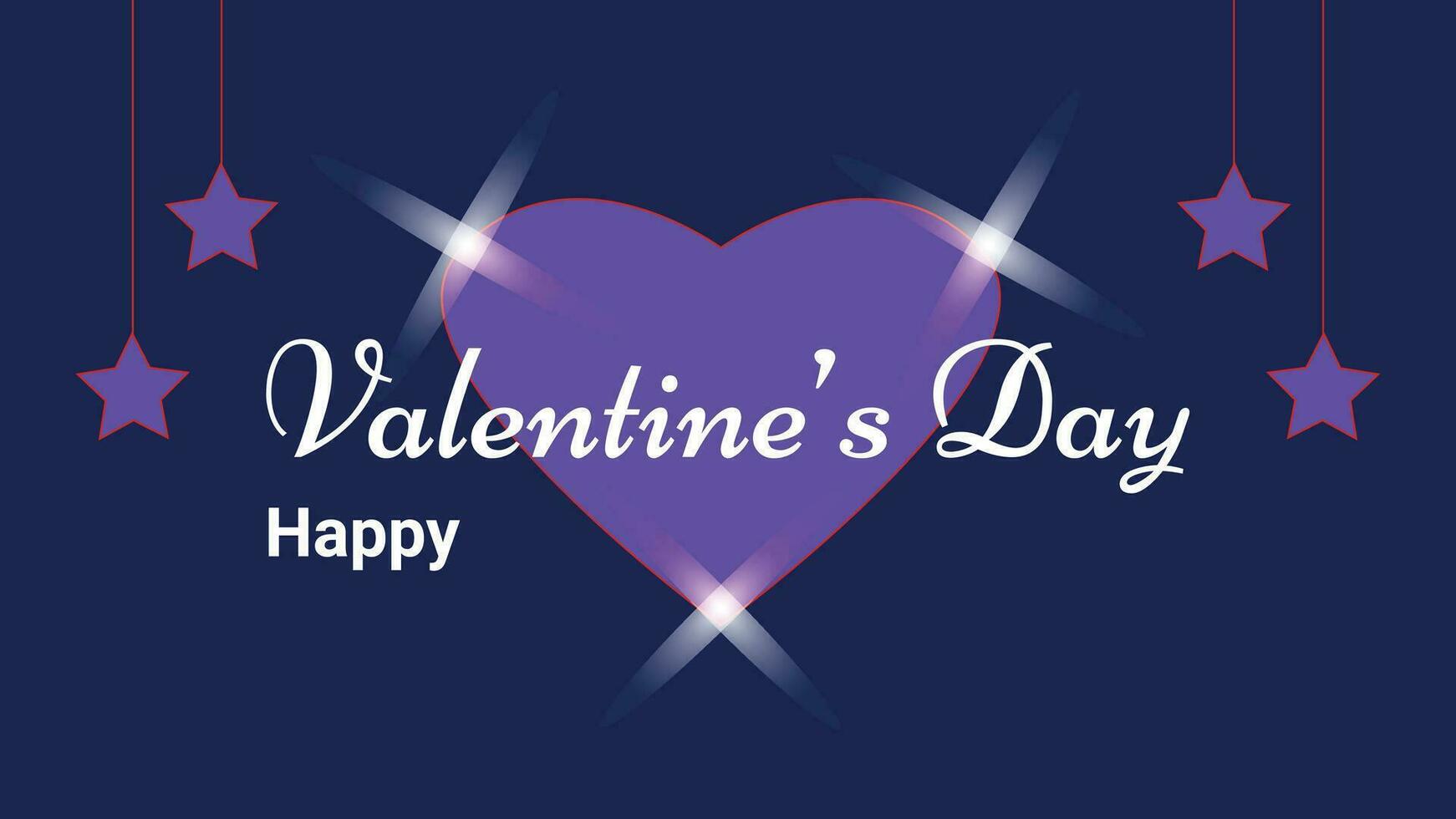 Happy Valentine's Day with Heart and Text vector