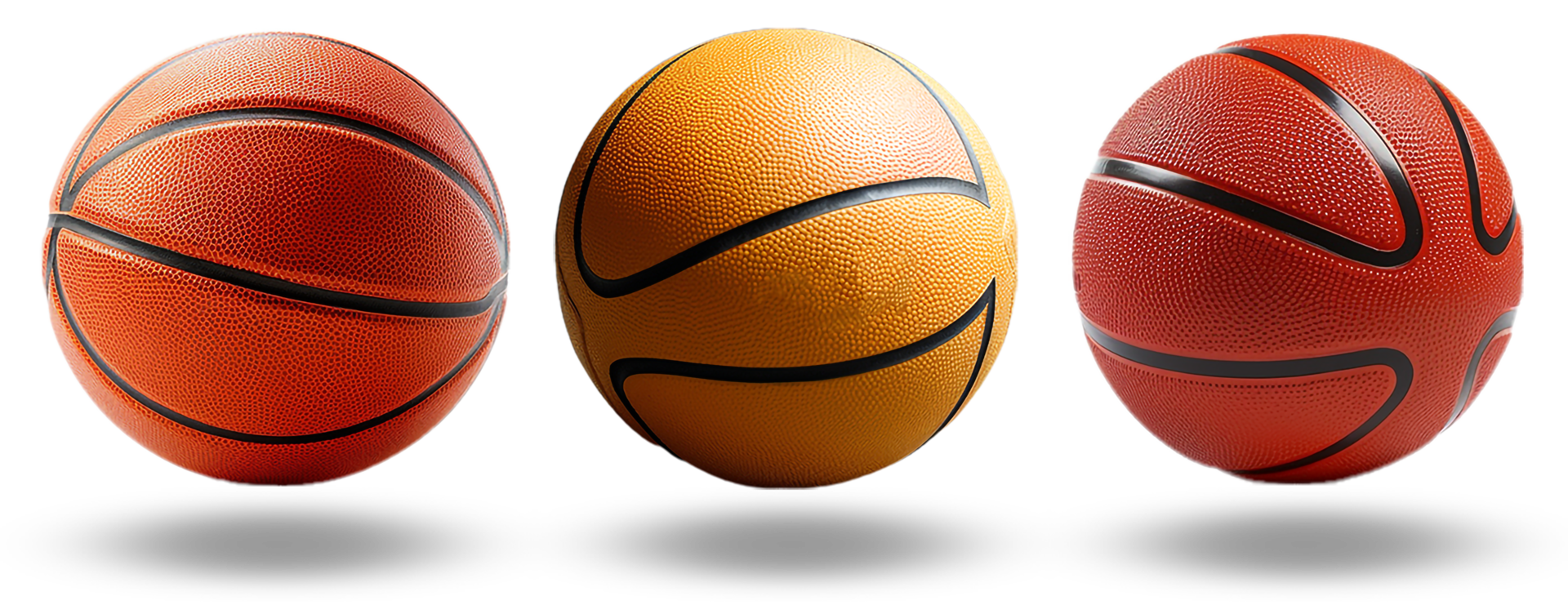 Realistic basketball set elements isolated on transparent background. generative ai png