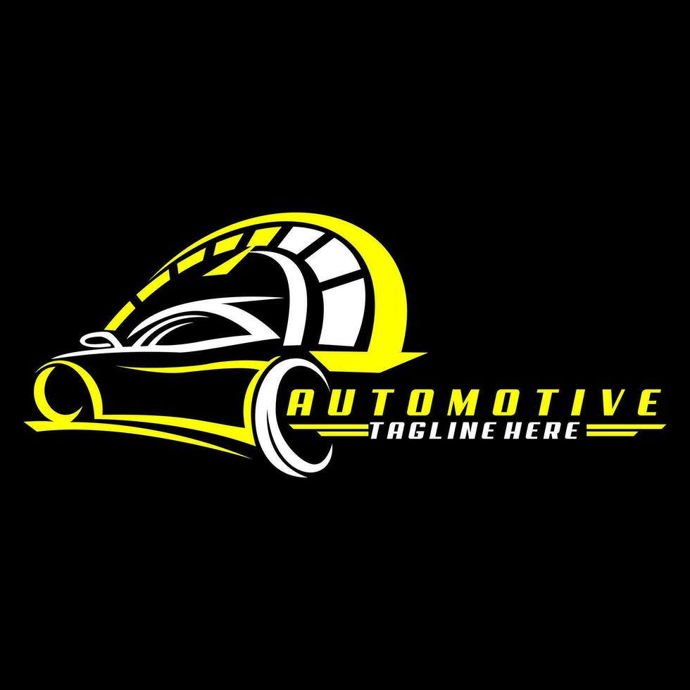 automotive sport car meter logo design vector