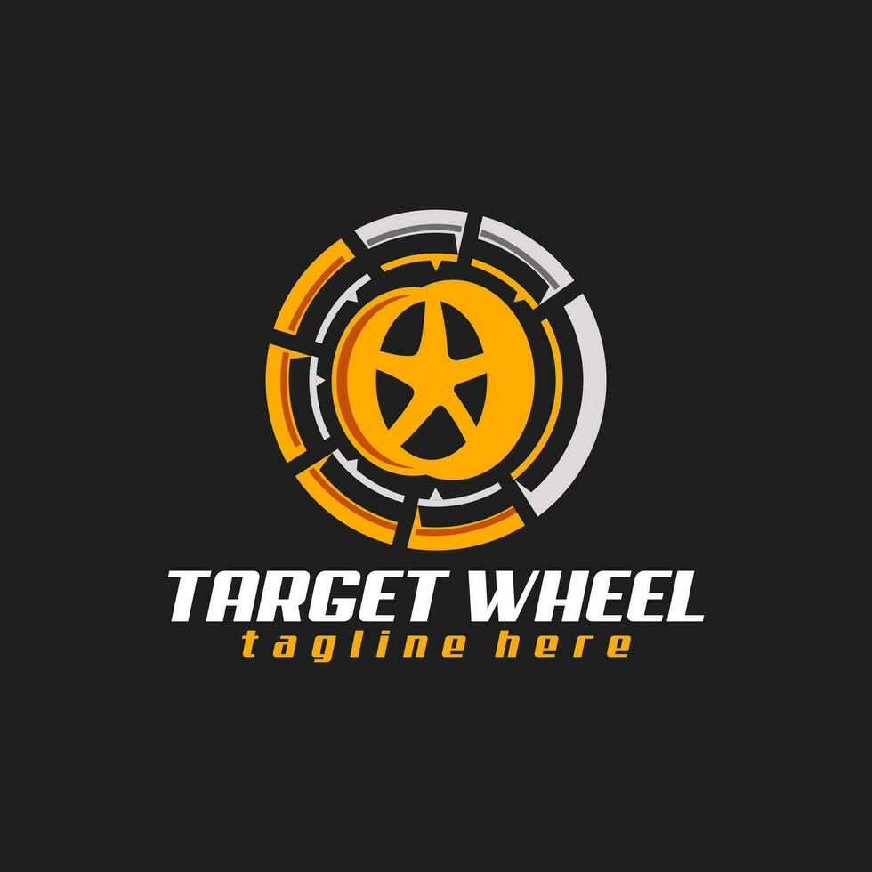 auto target wheel sport racing logo design vector