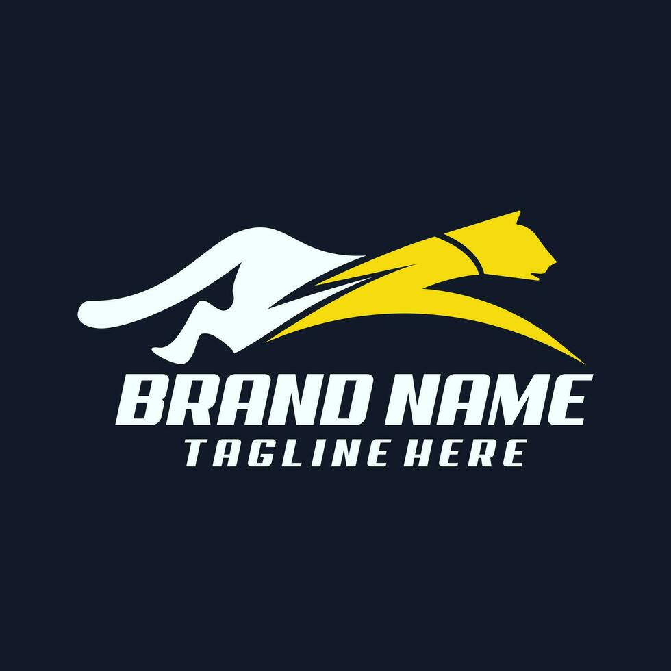 abstract lion bolt logo design vector