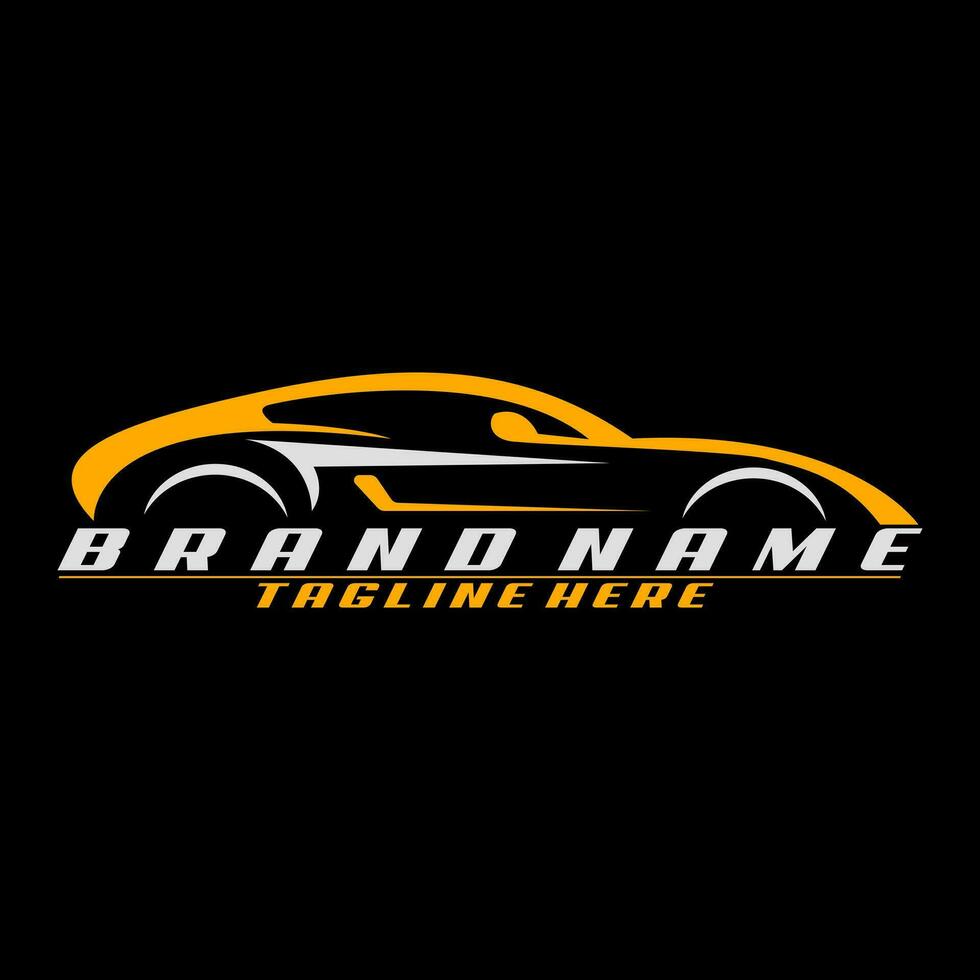 automotive sport car straight logo design vector