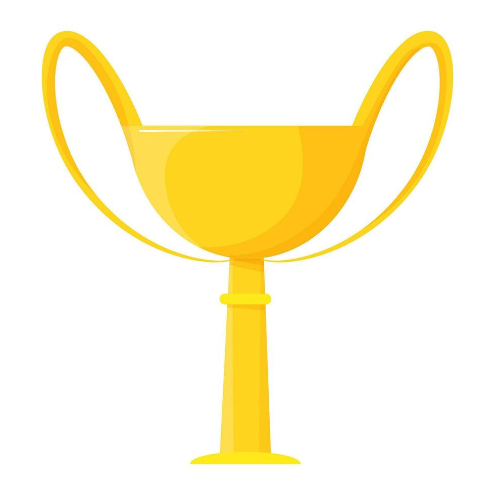 Golden flat cup for first place vector